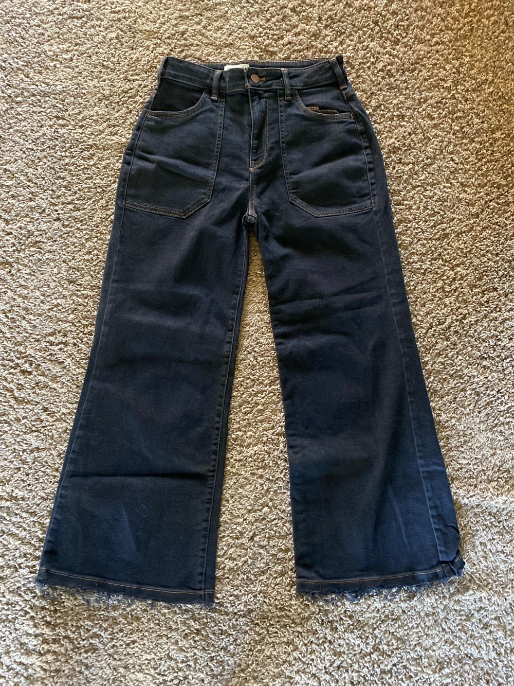 Pilcro Black Flare Frayed Hem Grunge Punk Streetwear 28